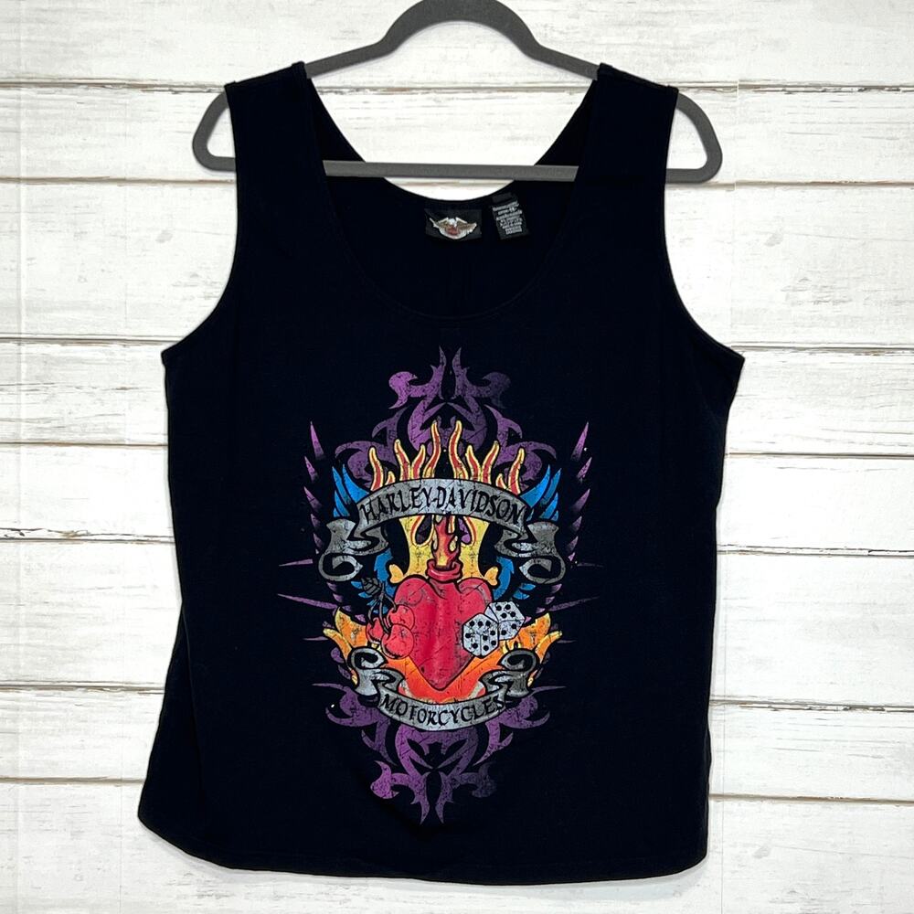 Harley Davidson Black Graphic Tank Top Plus Size 1X